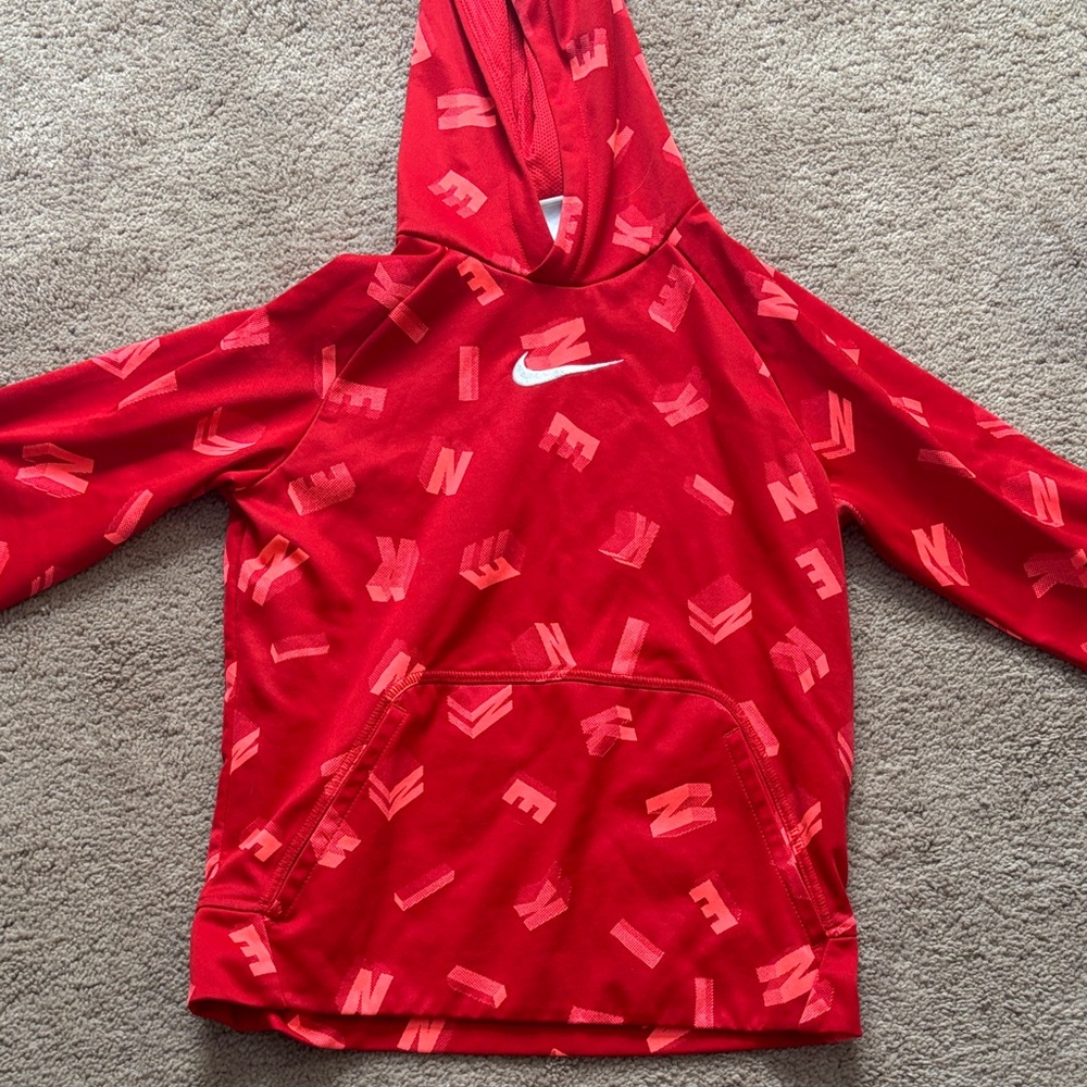 Nike Kids Red Patterned Hoodie